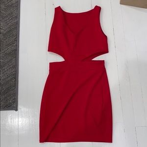Red mini dress